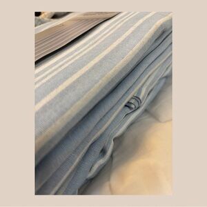 Fabric Shower Curtain - Blue & White Stripes - New